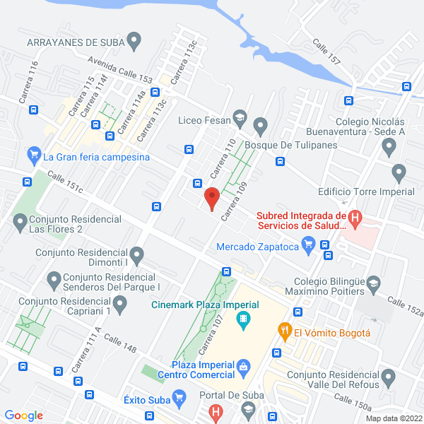 Mapa de Nutriservir Hebreo Bogota E.U.