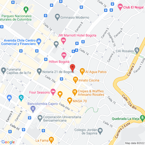 Mapa de Prointec Colombia