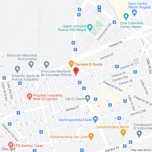 Mapa de Punto Rojo Tamales Tolimenses