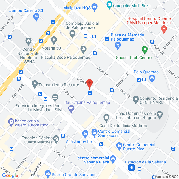 Mapa de Pvcenter Bogotá S.A.S.