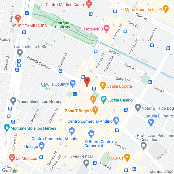Mapa de Papelería Nueva 85