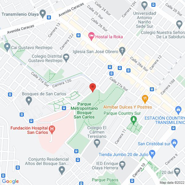 Mapa de Clínica Universitaria Carlos Lleras Restrepo