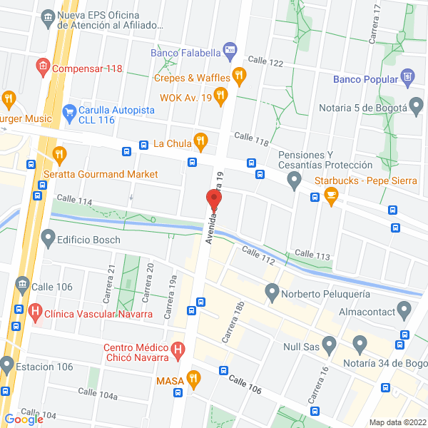 Mapa de Restaurante Chef Julián Bogotá