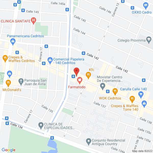 Mapa de Ferretería Cedritos