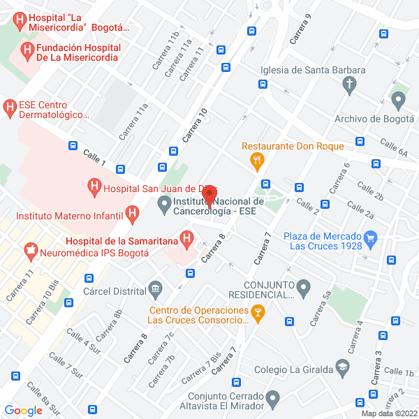 Mapa de Parqueadero Unico Las Cruces