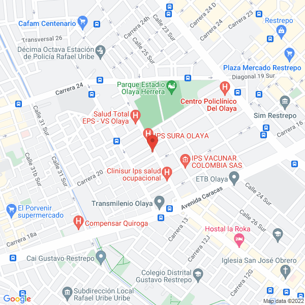 Mapa de Ortomédica Vital