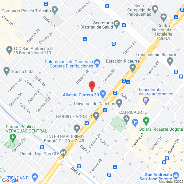 Mapa de Proyectos Y Transportes Ltda. Protrans Ltda.