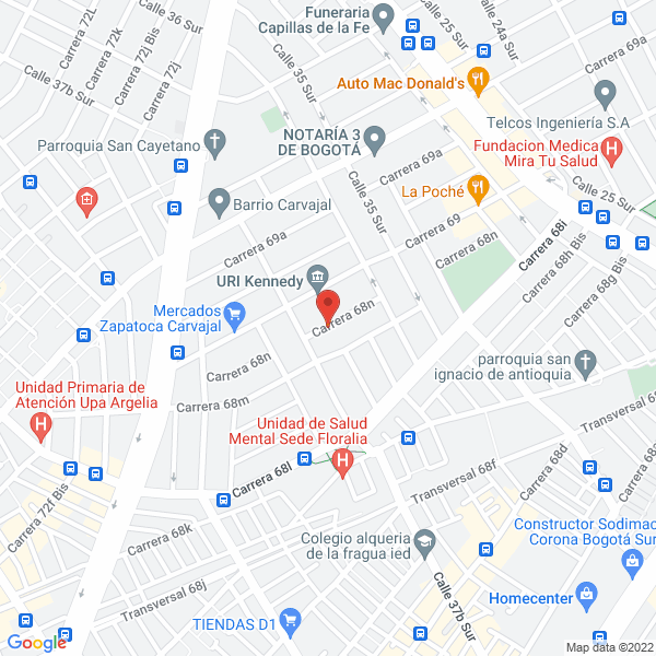 Mapa de Tisanas Paraíso Ltda