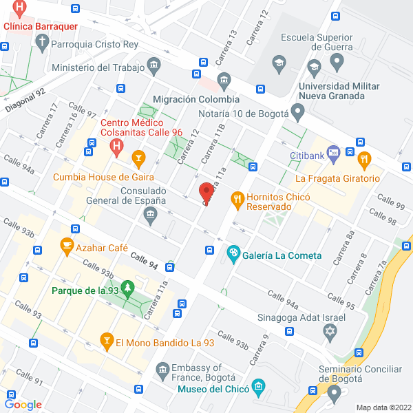 Mapa de Restaurante El Palacio Colombiano Bogotá