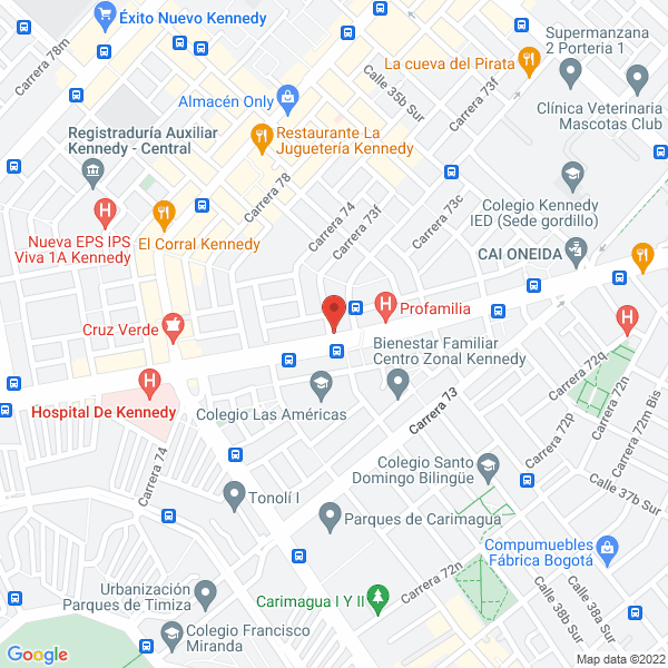 Mapa de Corporación Hogar De Ancianos Vida Protección Y Amor Procanitas