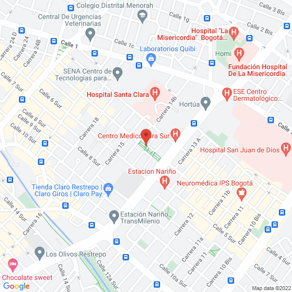 Mapa de Ozono Salud Y Vida Ltda.