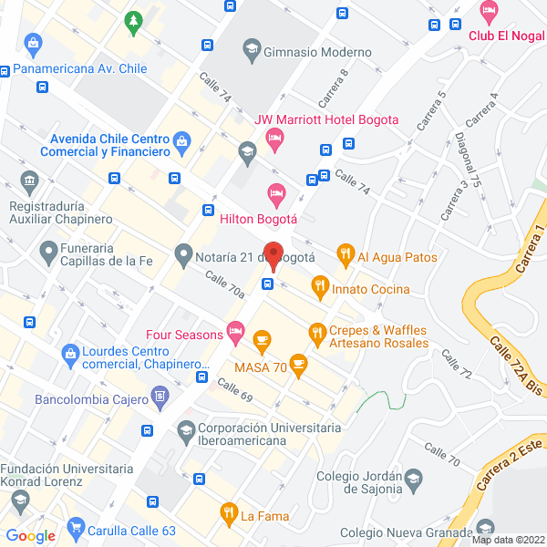 Mapa de Red Hicalog De Colombia