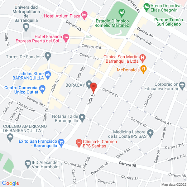Map of Comercializadora Eléctrica De Barranquilla