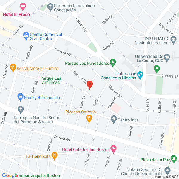 Map of Escuela Normal Superior Privada De La Costa Norte