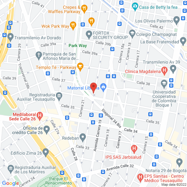 Mapa de Fundación Proaves De Colombia