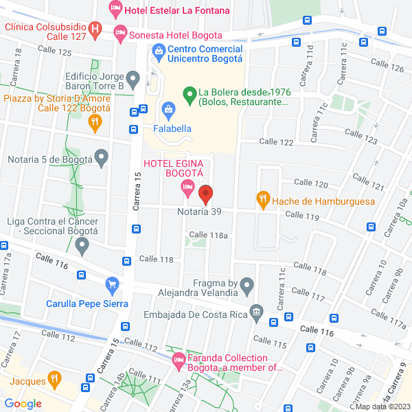 Map of Linero Alvarez Constructores S.A.S.