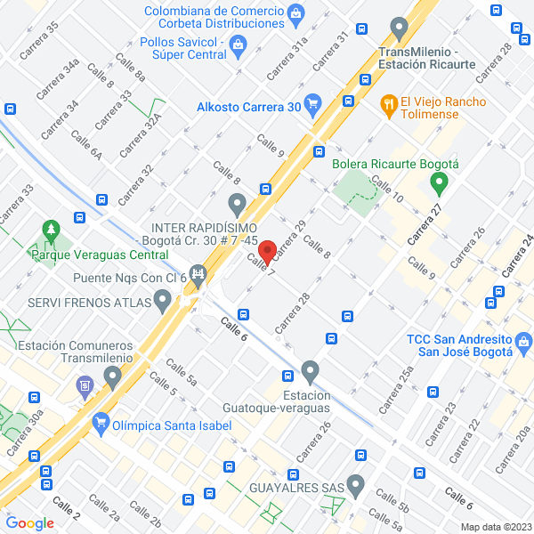 Map of Electrifrenos Vargas