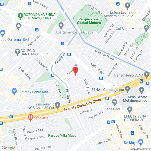 Map of Funred Bogotá Colombia