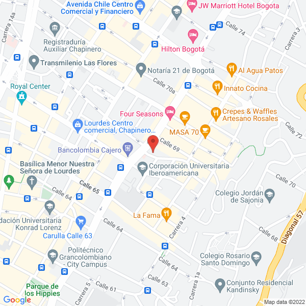 Map of Hartford Steam Boiler Colombia Ltda