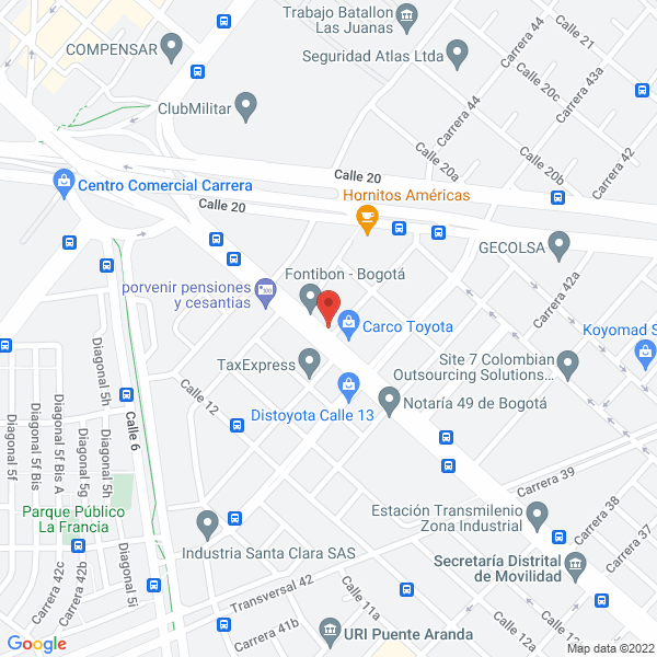 Map of Servitrans Gestion En Transito Ltda