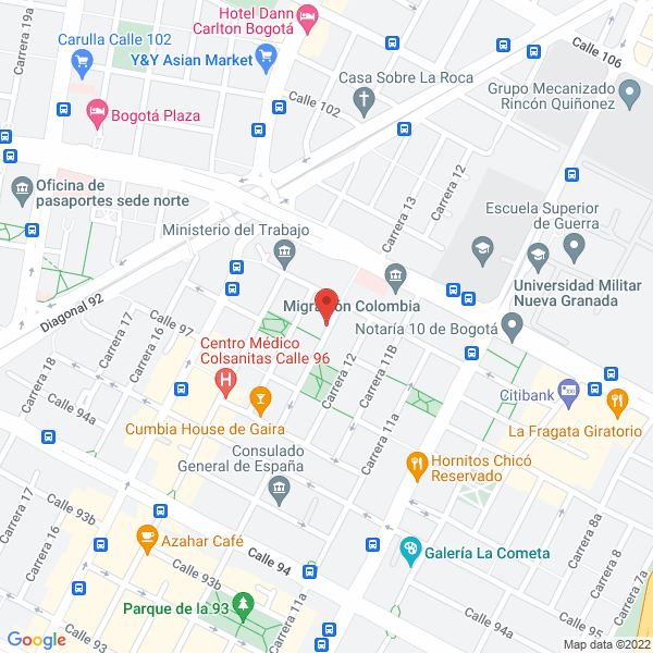 Map of Inmunovida Biomedicina Y Compañia Limitada