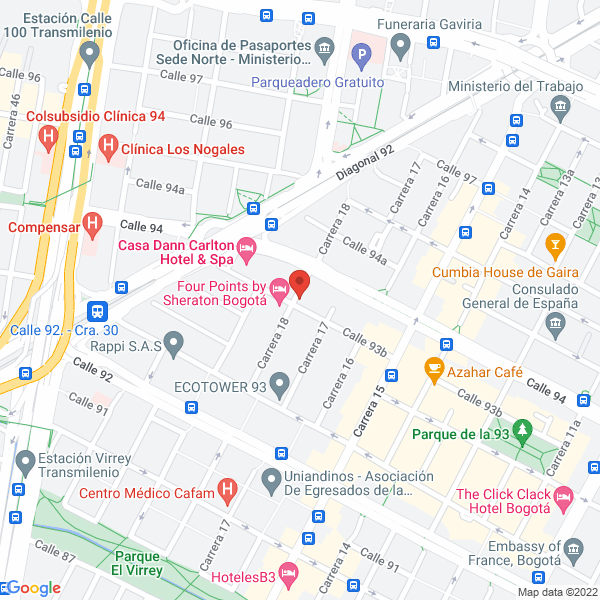 Map of Inversiones Metro Gym