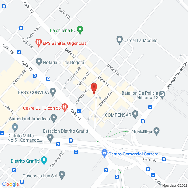 Map of Nueva Clínica Puente Aranda