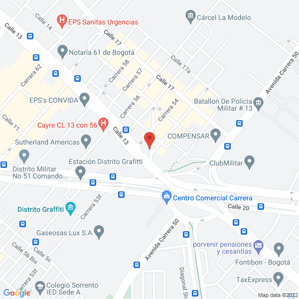 Map of Pinturas La Diagonal 13 Ltda.