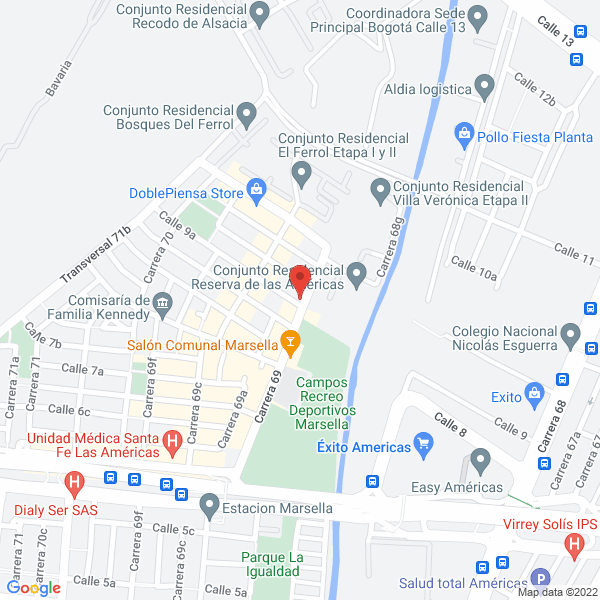 Map of Bogotá Vehiculos Usados