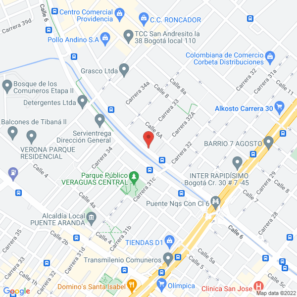 Map of Comercializadora Excel Sport Sas