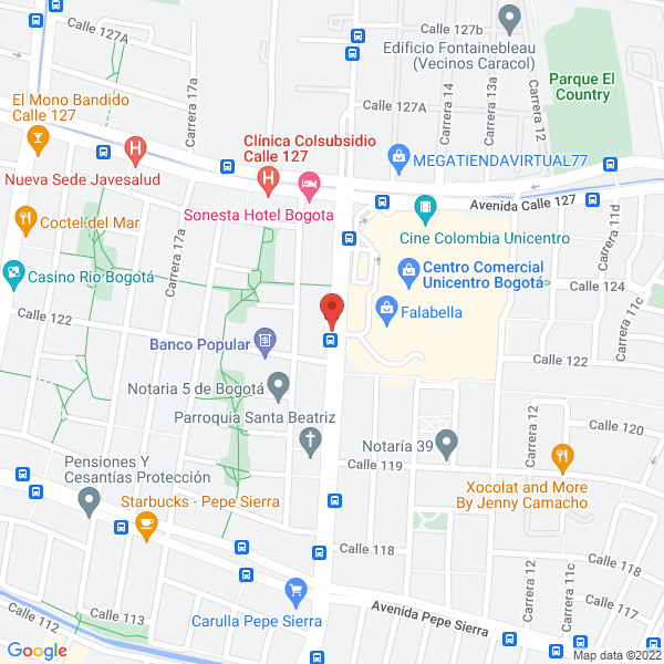 Map of Abogados En Pensiones Dr Jose William Sanchez
