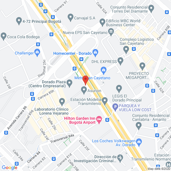 Map of Vías Aéreas Nacionales Viana
