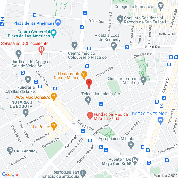 Map of Productos La Sorela S.A.S.