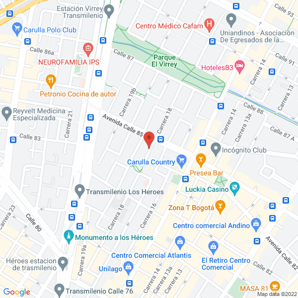 Map of Academia Audio Foniátrica Otorrinolaringología Otolar Ltda