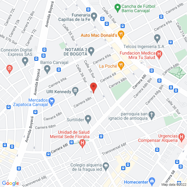 Map of S Y G Metalización Sas