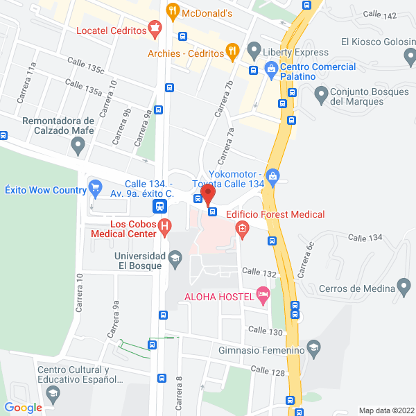 Map of Unidad De Diagnóstico Médico Unidime S.A.S.