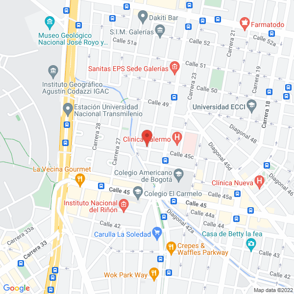Map of Unidad Médica Oncologica Oncolife Ips S.A.S.