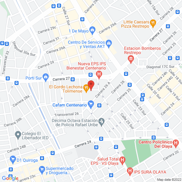 Map of Procesadora De Alimentos El Gordo S.A.