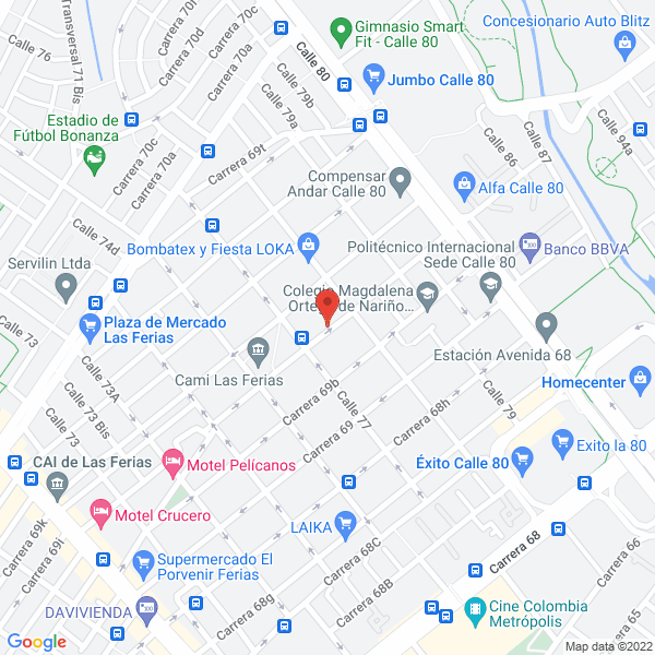 Map of B Y G Electrónica S.A.S.