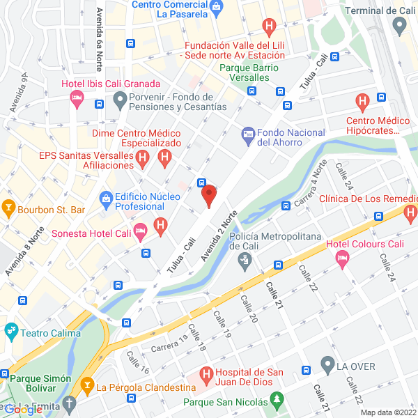 Map of Benemerito Cuerpo De Bomberos Voluntarios De Cali