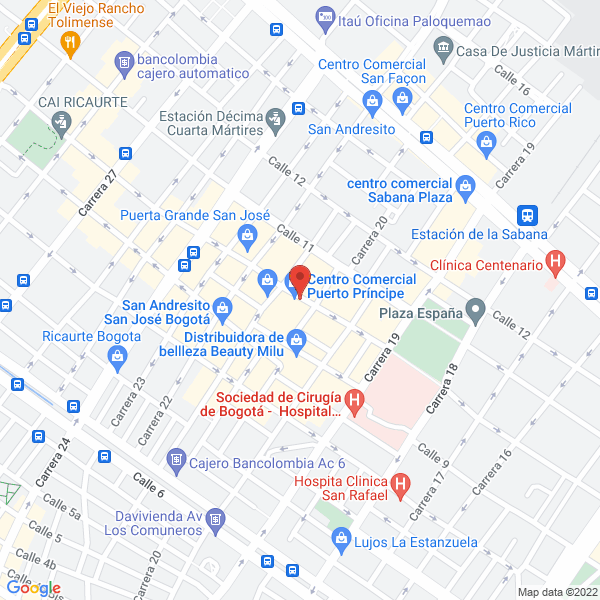 Map of Cristalería Daniela