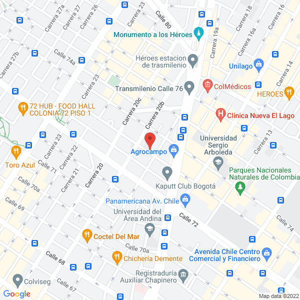 Map of Casa Nacional De La Cultura Afrocolombiana