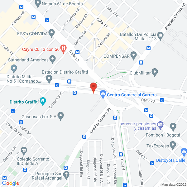 Map of Ultragas Vehicular S.A.S.
