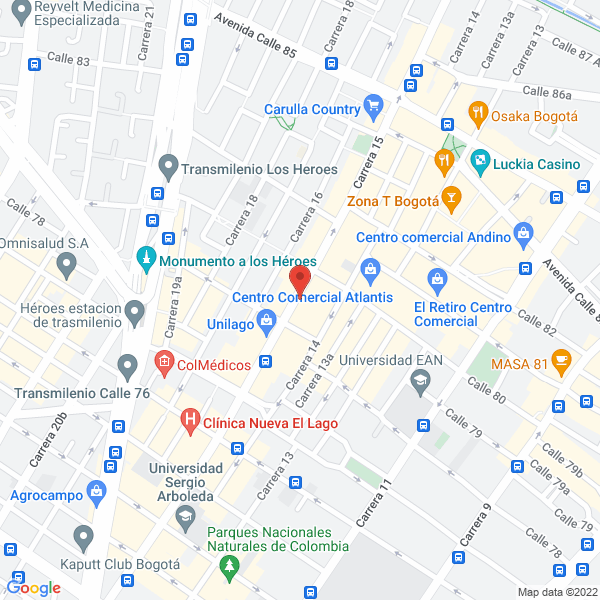 Map of Hostal Bogotá City S.A.S.
