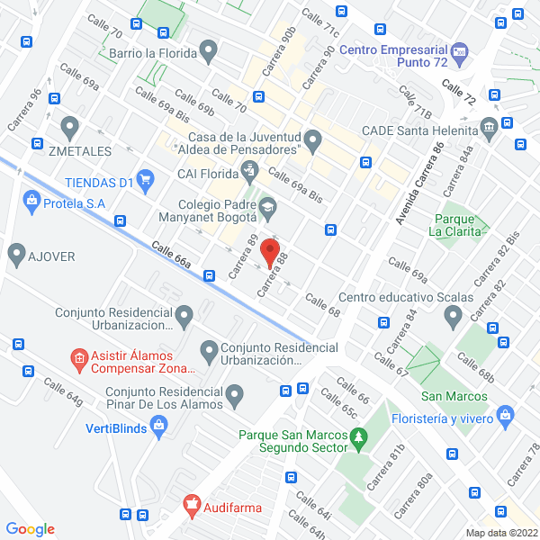Map of Comercializadora De Frutas Y Verduras Frutam S.A.S.