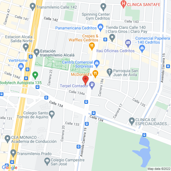 Map of Bodyplus Suplementos S.A.S.