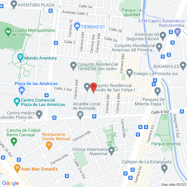 Map of Comercializadora De Repuestos Megacamiones S.A.S.