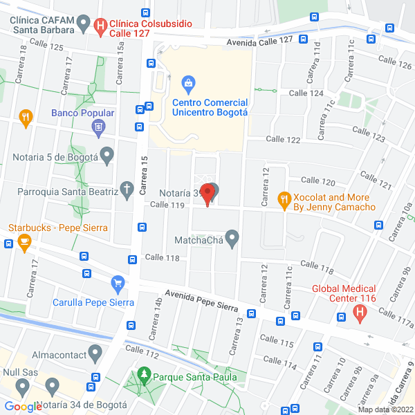 Map of Vital Center Afanador Dr. Jorge Andres