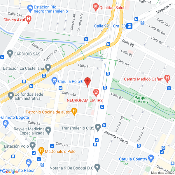 Map of Dr. Oscar Ardila