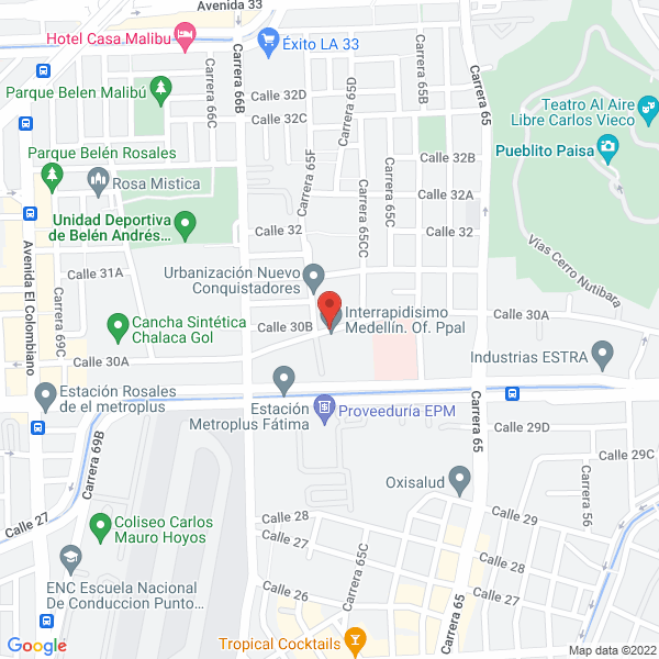 Map of New Service Honda Taller Autorizado
